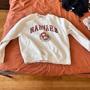Abercrombie & Fitch Harvard Cream Oversized Sweatshirt